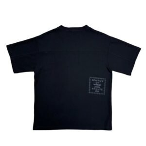 ADWYSD ALWAYS PANELLED WAFFLE BLACK T SHIRT