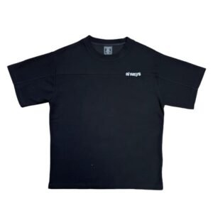 ADWYSD ALWAYS PANELLED WAFFLE BLACK T SHIRT