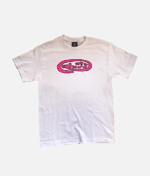 ADWYSD ALWAYS PINK OVAL WHITE T SHIRT