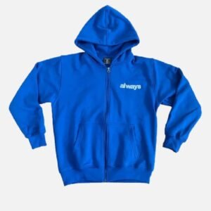 ADWYSD ALWAYS UP ZIP UP HOODIE ROYAL BLUE