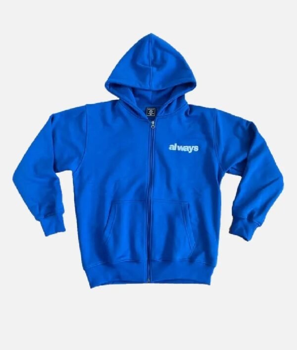 ADWYSD ALWAYS UP ZIP UP HOODIE ROYAL BLUE