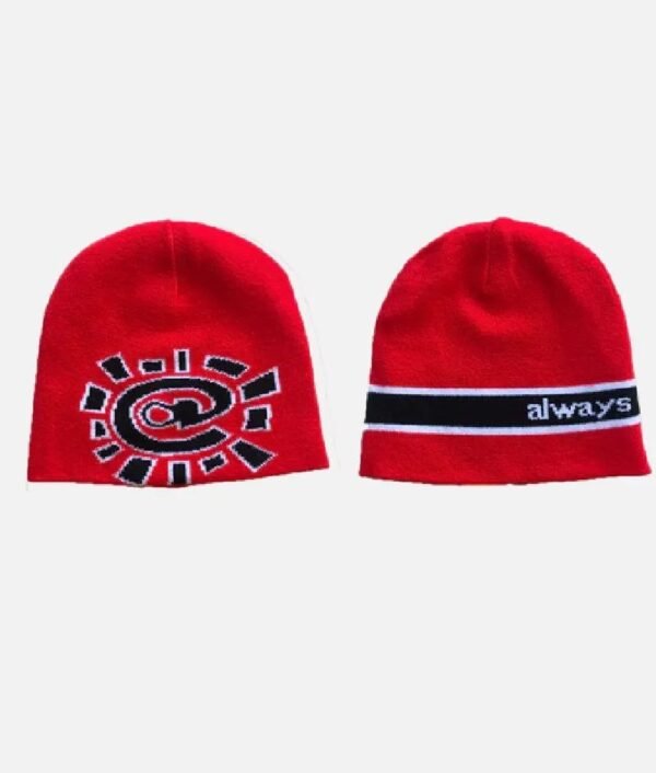 Adwysd Reversible No Cuff Red Beanie