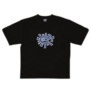BLUE WHITE LOGO @SUN TSHIRT BLACK