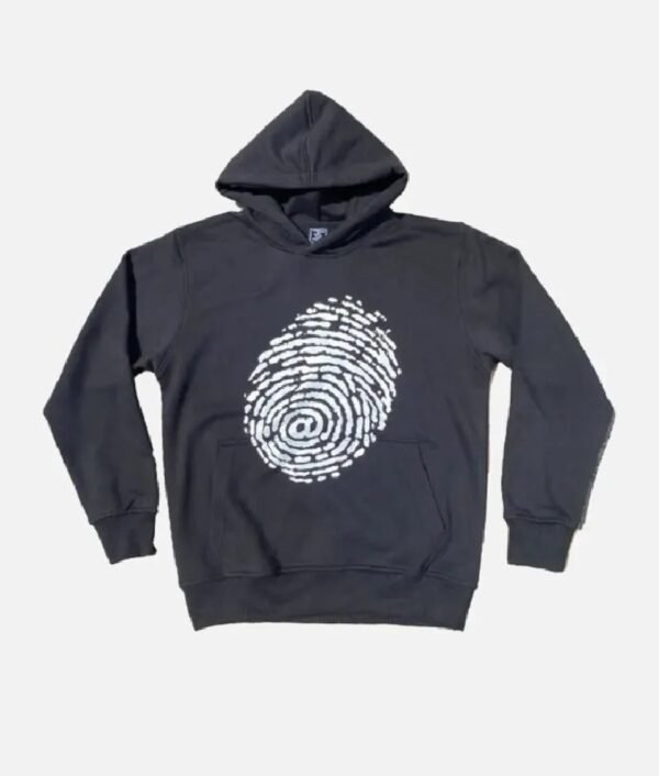 Adwysd Always Black Fingerprint Black Hoodie
