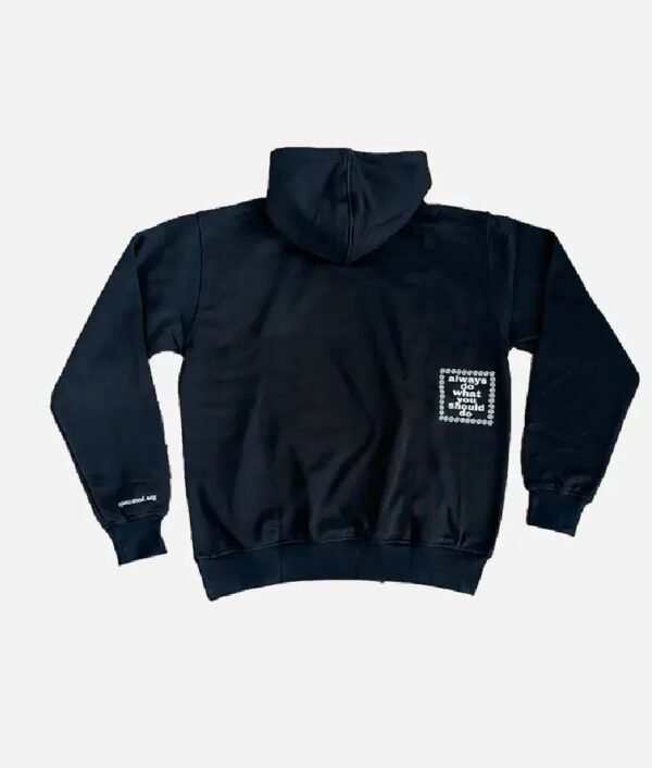 Adwysd Always Black Fingerprint Black Hoodie