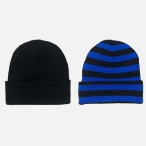 Adwysd Reversible Cuff Beanie Black Blue