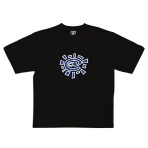 Blue White Logo @Sun Tshirt Black